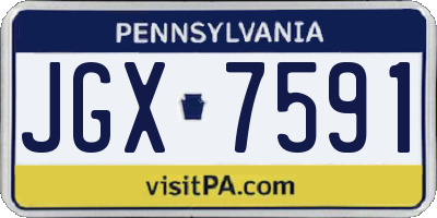 PA license plate JGX7591