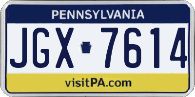 PA license plate JGX7614