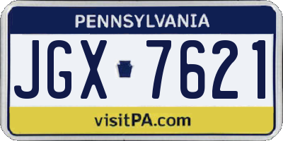 PA license plate JGX7621
