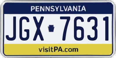 PA license plate JGX7631