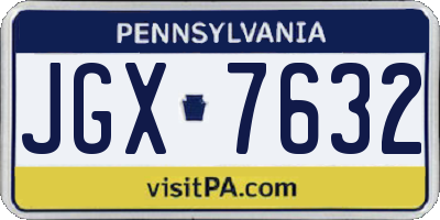 PA license plate JGX7632