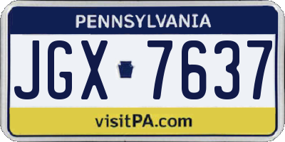 PA license plate JGX7637