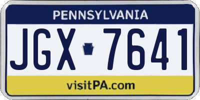PA license plate JGX7641