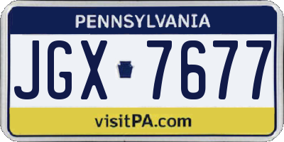 PA license plate JGX7677