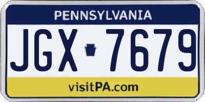PA license plate JGX7679