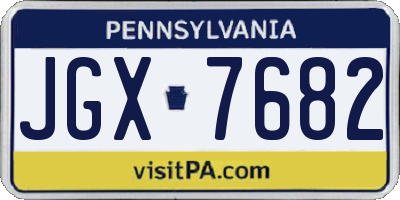 PA license plate JGX7682