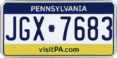 PA license plate JGX7683