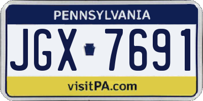 PA license plate JGX7691