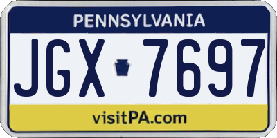 PA license plate JGX7697