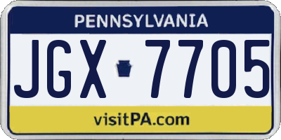 PA license plate JGX7705