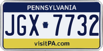 PA license plate JGX7732