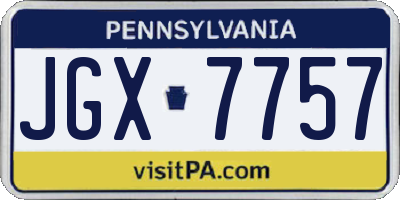 PA license plate JGX7757