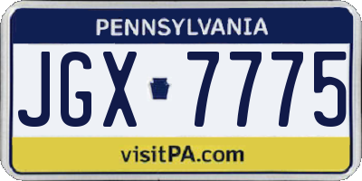PA license plate JGX7775