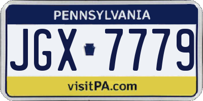 PA license plate JGX7779