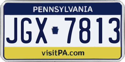 PA license plate JGX7813