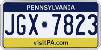PA license plate JGX7823