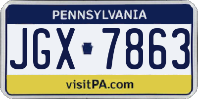 PA license plate JGX7863