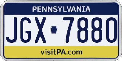 PA license plate JGX7880