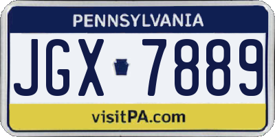 PA license plate JGX7889
