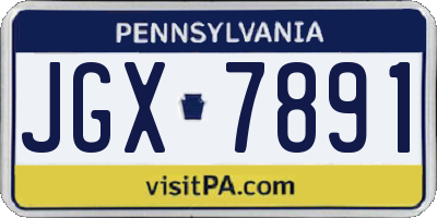 PA license plate JGX7891