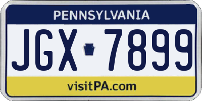 PA license plate JGX7899
