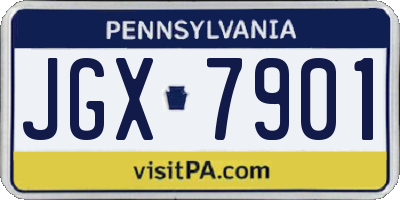 PA license plate JGX7901