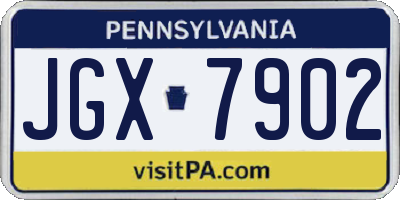 PA license plate JGX7902
