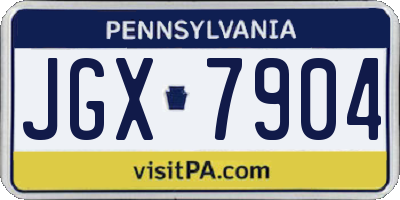 PA license plate JGX7904