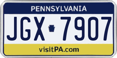 PA license plate JGX7907