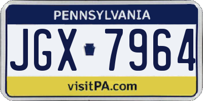PA license plate JGX7964