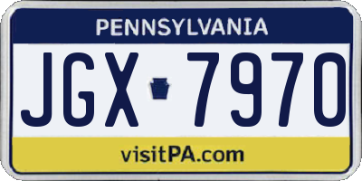 PA license plate JGX7970
