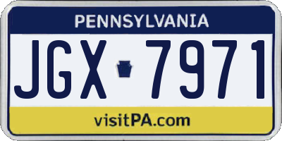PA license plate JGX7971