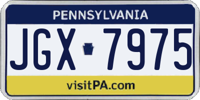 PA license plate JGX7975