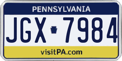 PA license plate JGX7984