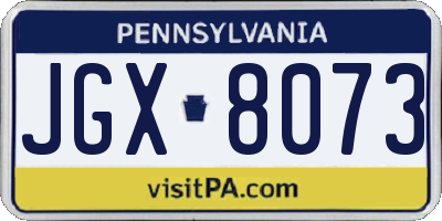 PA license plate JGX8073