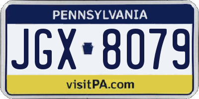 PA license plate JGX8079