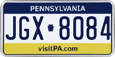 PA license plate JGX8084