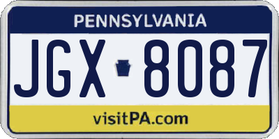 PA license plate JGX8087