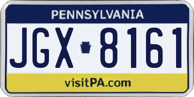 PA license plate JGX8161