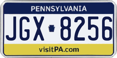 PA license plate JGX8256