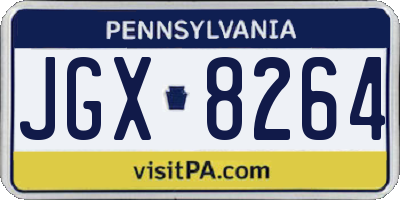 PA license plate JGX8264