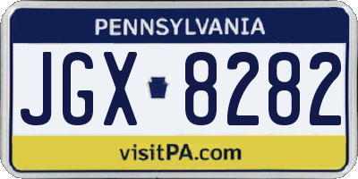 PA license plate JGX8282