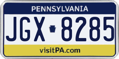 PA license plate JGX8285