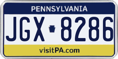 PA license plate JGX8286