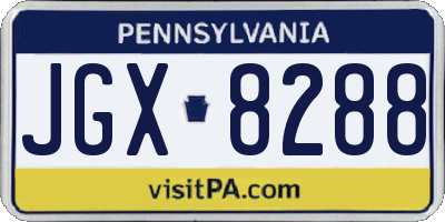 PA license plate JGX8288