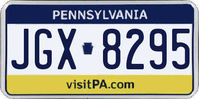 PA license plate JGX8295