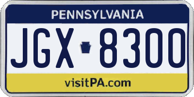 PA license plate JGX8300