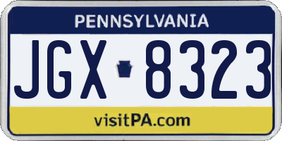 PA license plate JGX8323