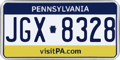 PA license plate JGX8328