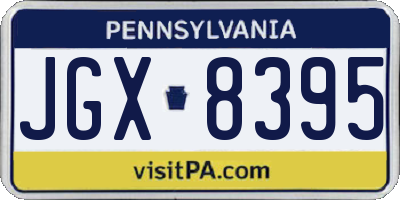 PA license plate JGX8395